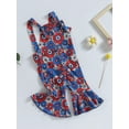 thumbnail image 3 of 4th of July Toddler Baby Girls Bell Bottom Jumpsuit Overalls Suspender Flared Pants Romper Independence Day Clothes, 3 of 8