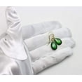 thumbnail image 5 of 14k Yellow Gold Filled Cubic Zirconia Earrings Smooth Simple Teardrop Simulated Green Emerald In CZ Designed for Adult Women, 5 of 5