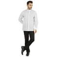 thumbnail image 2 of Bestman Mens Solid Shirt Mandarin Collar Long Sleeve Button-Up Formal Shirts Office Wear, 2 of 7