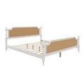 thumbnail image 3 of Traditional Style Rattan King Size Bed Frame,No Box Spring Needed,Antique White, 3 of 7