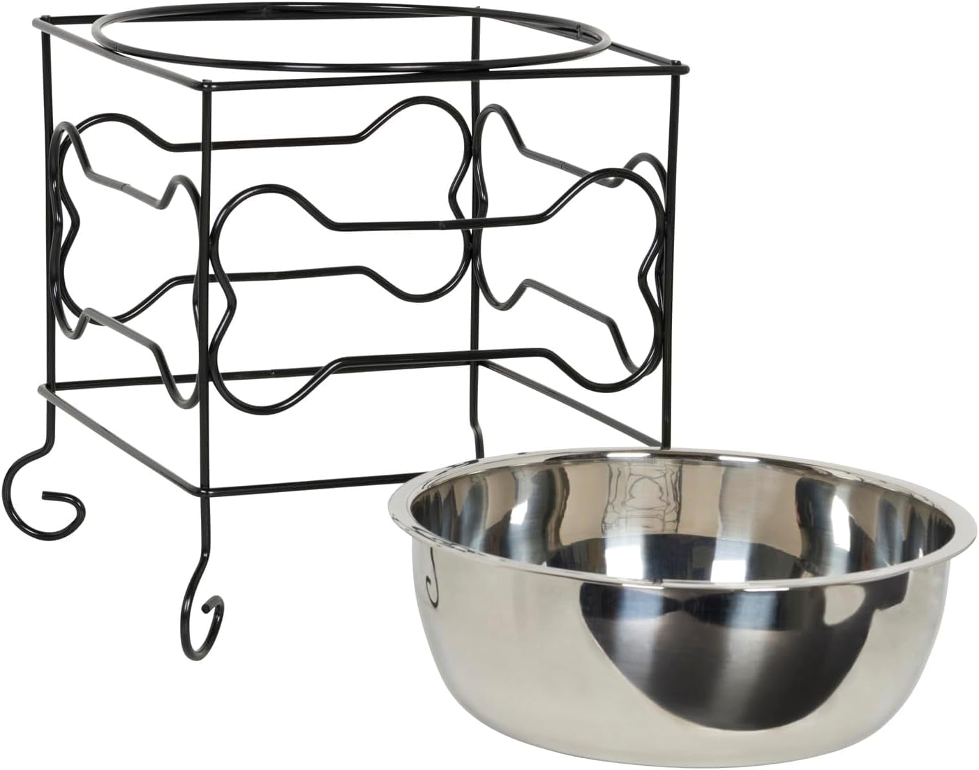 YML DSB10 Ergonomic Stainless Steel Feeder Pet Bowl for Dogs with Iron Stand