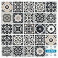 thumbnail image 2 of Mi Alma Gray Black Floral Peel & Stick Vinyl Backsplash Tiles 5x5, 24 pcs, 2 of 11