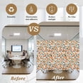 thumbnail image 5 of Orange Window Privacy Film, Summer Botanical Leaves Watercolor Static Cling UV Sun Blocking Heat Control Window Tint Day and Night, Non-Adhesive Reusable One Way Windows Privacy Cover 17.7''x39.3'', 5 of 7