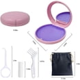 thumbnail image 4 of Retainer Case,Aligner Case with Mirror,Round Retainer Holder with Aligner Remover Tool, Chew & Brush,Rope Bag Sets (Pink Outside Purple Inside), 4 of 6