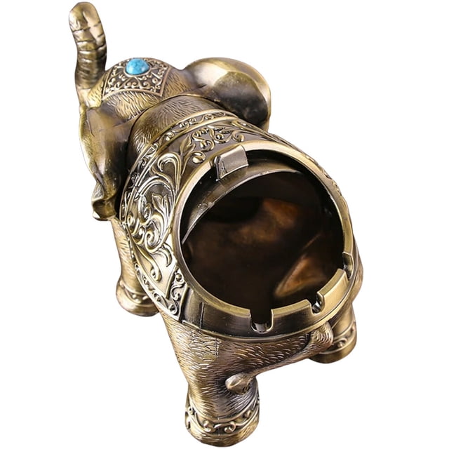 NUOLUX Cenicero Decorativo Elefante Metálico Dorado Con Para Oficina Y