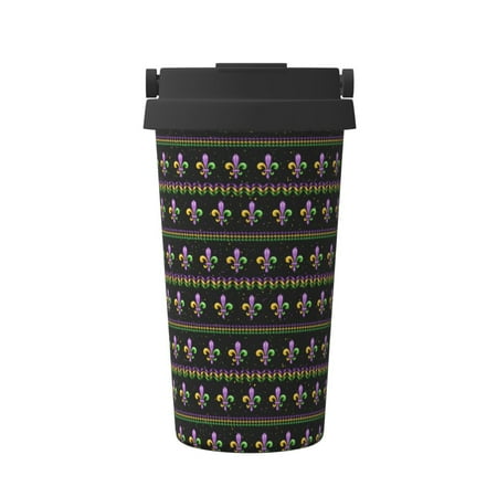 

Junzan Mardi Gras Fleur de Lis for Stainless Steel Vacuum Insulated Tumbler - Reusable Insulated Cold Brew Iced Coffee Cup Thermos -Gifts for Women Men Him Her