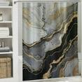thumbnail image 5 of BCIIG Black White Marble Shower Curtain, Minimalist Modern Shower Curtain Set for Bathroom, Abstract Fabric Bath Curtain with Hooks, 5 of 6