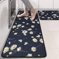 thumbnail image 2 of Kitchen Rugs Sets Of 2,Darkblue Daisy Flower Yellow Centers Pattern Anti Fatigue Kitchen Mat Rugs Non Slip Washable,Decorative Kitchen Floor Mats for Kitchen,Sink,Laundry,17"x47"+17"x47", 2 of 5