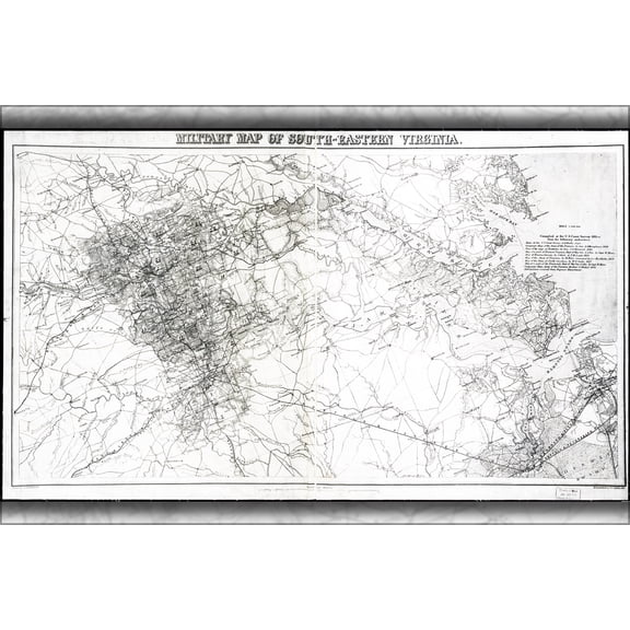 24"x36" Gallery Poster, Military map of Richmond and vicinity 1864