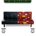 thumbnail image 4 of Xixirimido Stretch Armless Futon Cover Futon Slipcover Sofa Couch Cover with Elastic Bottom Sofa Bed Covers Furniture Protector Washable, Retro Flowers, 4 of 8