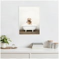 thumbnail image 3 of Kate and Laurel Golden Retriever in Rustic Bath Style Framed Canvas Wall Art by Amy Peterson 18 x 24 Sylvie White, Whimsical, Animals, Bathroom, Humor Art for Wall Decor, Living Room, Bedroom, 3 of 8