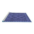 thumbnail image 2 of Ahgly Company Machine Washable Indoor Round Southwestern Blue Country Area Rugs, 6' Round, 2 of 4