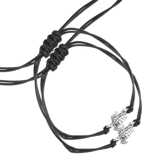 BESTOYARD Matching Turtle Bracelet Black Cotton and Alloy Wrist Jewelry