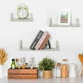 thumbnail image 2 of Wall-Mounted Floating Wall Shelves with Metal Brackets, Set of 3 - Rustic Gray, 2 of 7