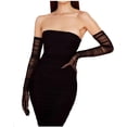 thumbnail image 2 of Women's Super Long Stretchy Ruched Mesh Tulle Sheer Gloves Costume Opera Party 1920's Dance Gloves, 2 of 4