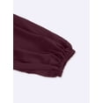 thumbnail image 2 of Puffy Long Sleeve Chiffon Bridesmaid Maxi Gown, V-Neck Open Back Pleated A-Line Formal Evening Dress with Side Slit, 2 of 4