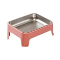 thumbnail image 3 of Dualoai Elevated Dog Bowl Anti Slip Container 15 degree Tilted for Small Animals Dogs Cats pink, 3 of 9