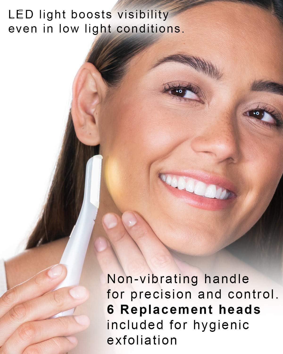 Finishing Touch Flawless Épilateur et exfoliant Dermaplane Glow 1 appareil 6 lames rechange