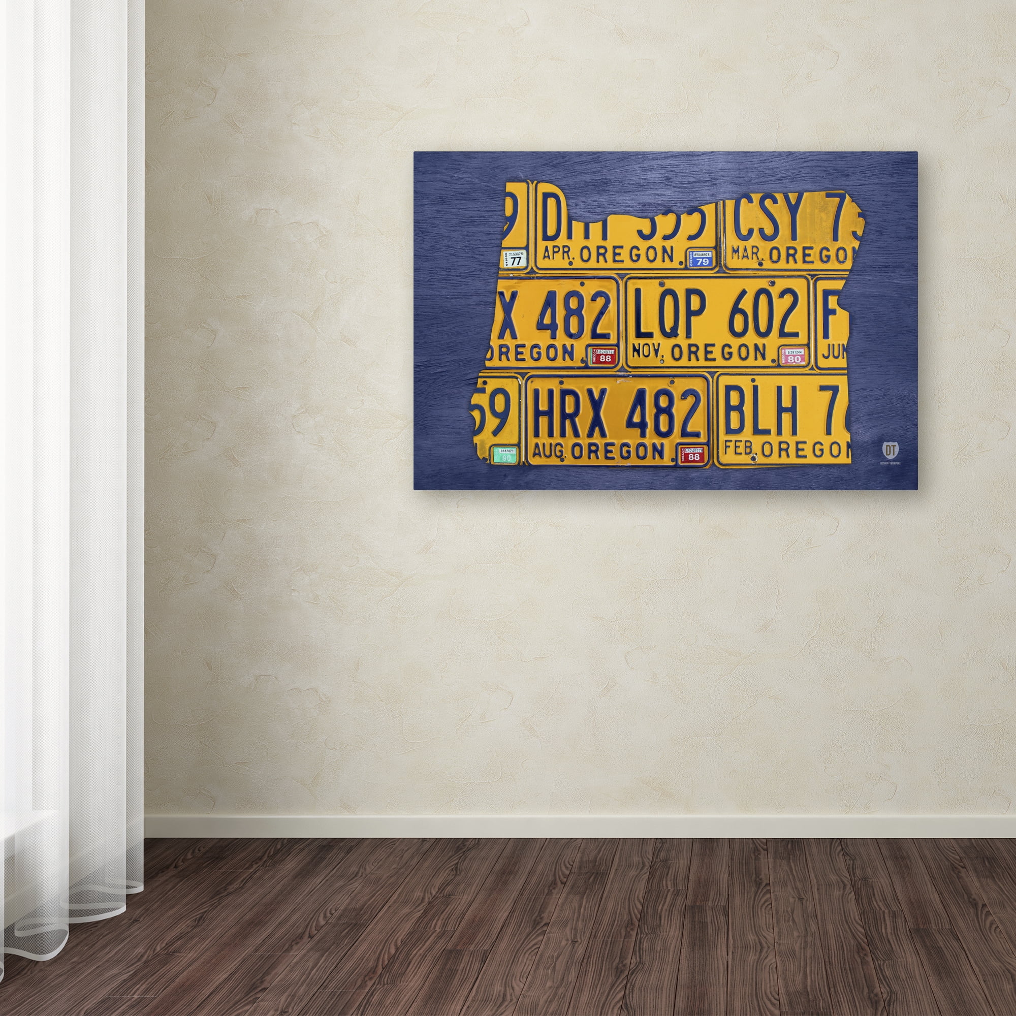 Trademark Fine Art 'Oregon License Plate Map' Canvas Art by Design Turnpike