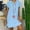 Light Blue, variant on Aloohaidyvio Dresses for Women Plus,Womens Loose Dress Summer Solid Short Sleeve Cotton and Linen