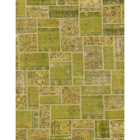 Ahgly Company Indoor Rectangle Abstract Orange Gold Patchwork Area Rugs, 4' x 6'