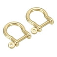thumbnail image 1 of Unique Bargains D-Ring Shackle, 2 Pack 15mm Inner Width Solid Brass Screw Hook Small Bow Shackles, 1 of 5
