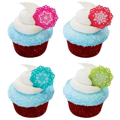 - Bright Snowflakes Cupcake Decoration Picks 12 ct