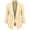 WSK2324-CREAM, variant on Women's 3/4 Sleeve Blazer Open Front Cardigan Jacket Work Office Blazer S BLACK