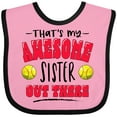 thumbnail image 3 of Inktastic That's My Awesome Sister out There with Softballs Boys or Girls Baby Bib, 3 of 4