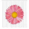 thumbnail image 3 of Gerber Daisy Shower Curtain, Flower Close Up with Sacred Geometry Stamen and Pink Color Palette Petals, Fabric Bathroom Set with Hooks, 69W X 75L Inches Long, Multicolor, by Ambesonne, 3 of 3