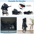 thumbnail image 3 of Infans Folding Pet Stroller 4-Wheel Pet Travel Carrier w/Storage Basket Navy, 3 of 7