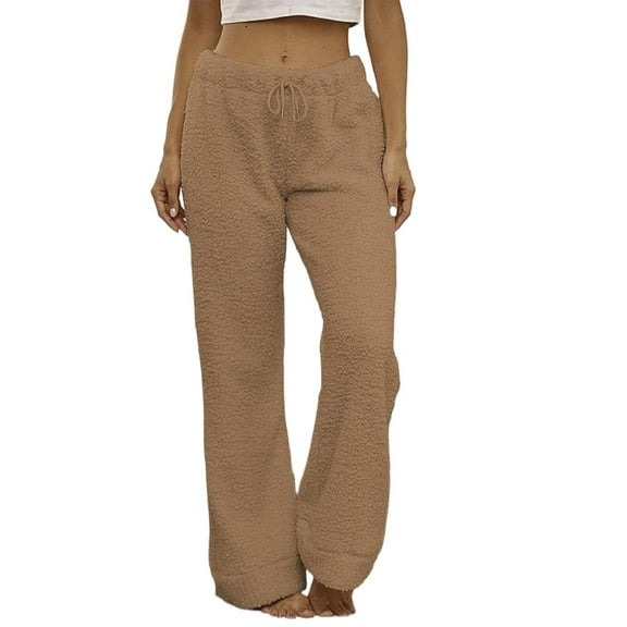 Outfmvch Fuzzy Pajamas for Women Baggy Pajama Pants Fall Pajama Pants Women's Pajamas Women Pajamas Womens Pajamas Pants Striped Pajama Pants Khaki L