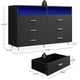 thumbnail image 2 of Zocalo Cómoda de 6 Cajones con Luz LED RGBW, Mueble para TV hasta 60 Pulgadas, Organizador Multifuncional con Estantes Abiertos para Dormitorio, Sala o Comedor, 120 x 40 x 100 cm, Negro, 2 of 13