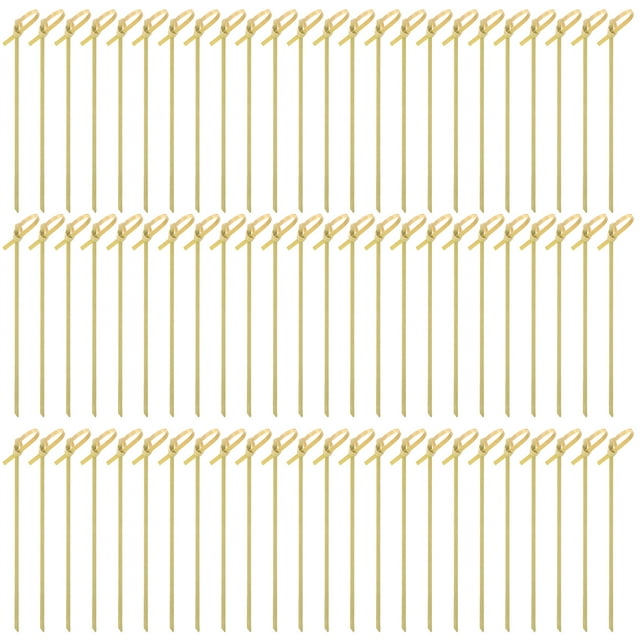100PCS Pinchos desechables de nudo de bambú Selecciones de nudo de bambú Selecciones de bambú Selecciones de cóctel con extremos retorcidos para cócteles Bocadillos de barbacoa Bocadillos de club