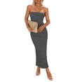 thumbnail image 1 of Vestido PRETTYGARDEN Strapless Bodycon Maxi con Abertura Negro Blanco L, 1 of 5