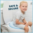 thumbnail image 5 of Todays Kids Toddler Potty Training Seat - Toddler Toilet Seat Attachment for Boys & Girls w/Splash Guard, Non-Slip Grip for Secure Fit, Fits Standard Round & Oval Toilets, Storage Hook Included, Blue, 5 of 7