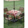 thumbnail image 3 of Outdoor Tablecloth with Umbrella Hole and Zipper, Pink Valentine's Day Square Table Cloth 60x60 Inch Waterproof Tablecloth, Love Heart Romantic Roses Gnomes Truck Picnic Table Cover for Patio Camping, 3 of 7