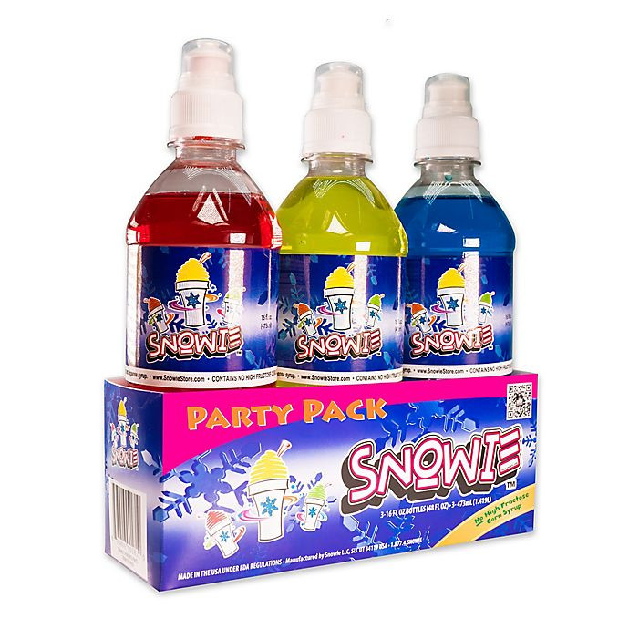 Snowie 3Pack Party Flavored Snow Cone Syrup