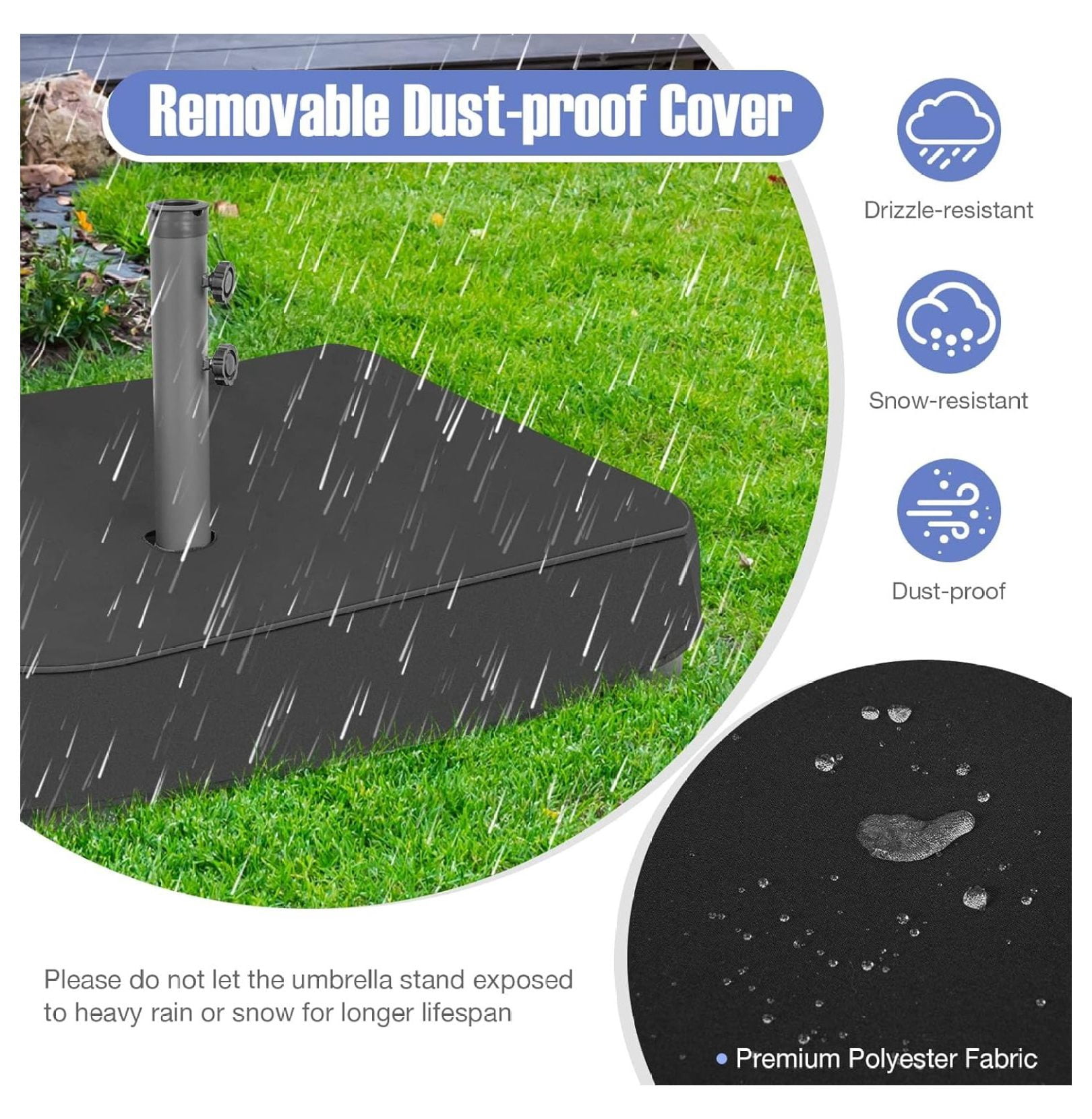 Gexandy Moccha Umbrella Base Stand, Heavy Duty Sand Filled Patio Umbrella Holder Base Stand with Sandbags, 220 lbs Umbrella Stand for Market Umbrella, Double-Sided Umbrella, Patio Umbrella Stand