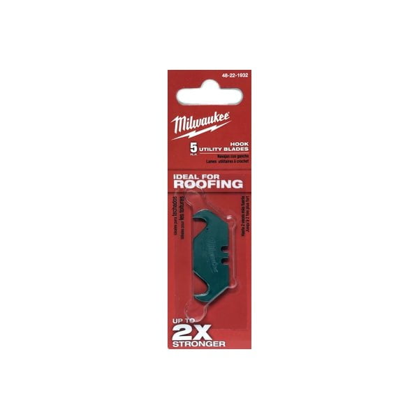 Bundle of 6 Packs - Milwaukee Hook Utility Blade Refills - 48-22-1932 (5 Pack)