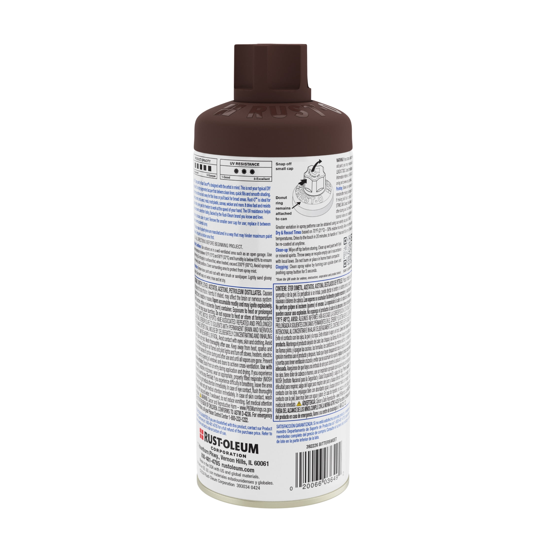 Bittersweet, Rust-Oleum Rust-O Acrylic Matte Spray Paint-392226, 11 oz