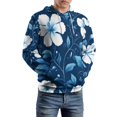 thumbnail image 5 of Black with White Hibiscus Hawaiian Flower Pattern (2)-2 Men's Women Vintage 3D Hooded Sweatshirt - All-Season Loose Fit Streetwear, 5 of 6