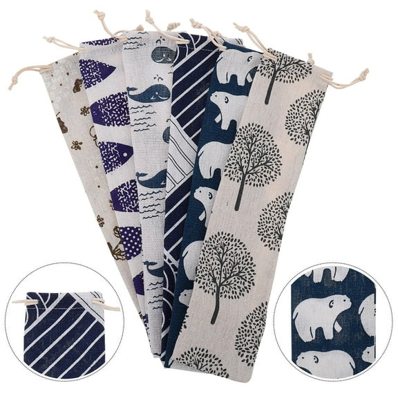 MOKKHNB Cutlery Organizer Storage Drawstring Bags 6Pcs