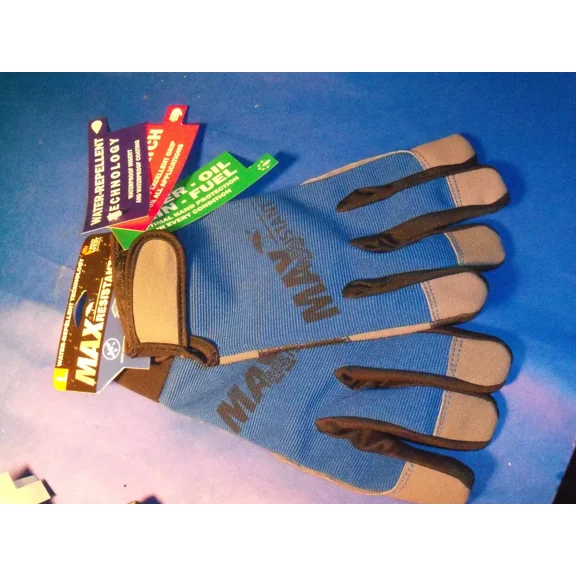 New Midwest Gloves Mens Synthetic Leather Utility Gloves Blue Lg Mx453Bl