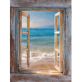 thumbnail image 1 of Qisvanset Open Window Beach Landscape Canvas Wall Art 15.75x11.81 Inches, 1 of 8