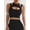 Black, variant on Push up Sports Bra for Women Sexy Hollow Crop Tops with Removable Cups Workout Fitness Yoga Bra Medium Support White S