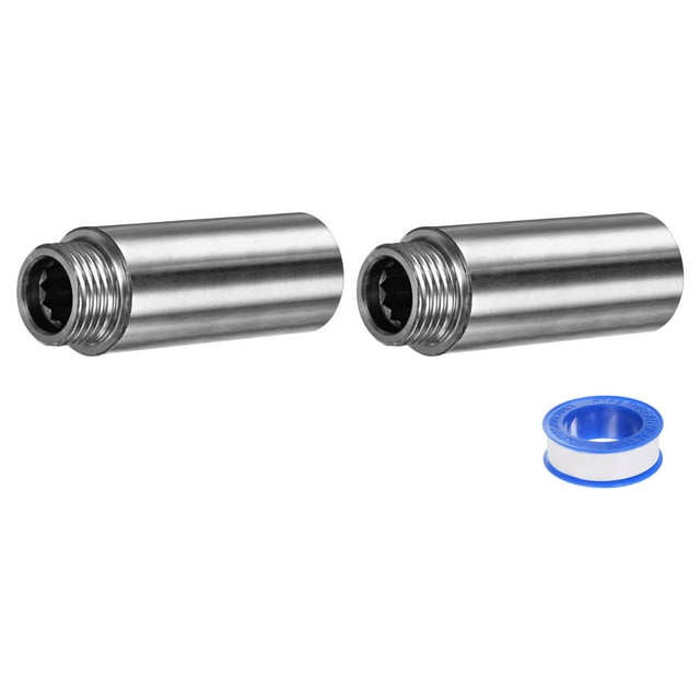 Brazo de extensión para ducha Uxcell, conexión de tubería de extensión macho a hembra de acero inoxidable G1/2 2.75"/70mm 3pcs