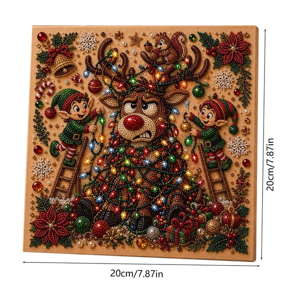 DIY Christmas Pearl Diamond Art Kit with Frame for Home Decor,3D Christmas Pearl Art Craft Kit,Christmas Pearl Beads Art Craft for Adults Beginner,Gemstone Dots Beads for Healing Stress-Relieving