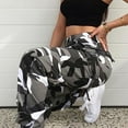 thumbnail image 3 of Women Camo Cargo High Waist Hip Hop Trousers Pants Military Army Combat Camouflage Long Pants Hot Capris, 3 of 3