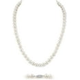 thumbnail image 2 of The Pearl Source Real Pearl Necklace AAA+ Quality Round White Freshwater Genuine Cultured Pearls |14K Gold Plated Sterling Silver Clasp Pearl Gifts for Anniversary, 2 of 5